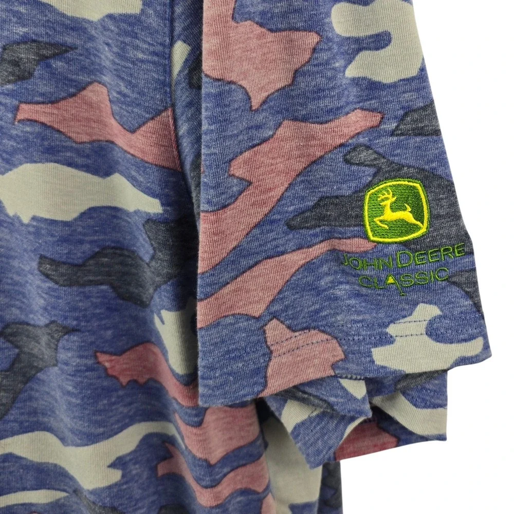 Puma Golf Mens XXL Blue Camo Polo Shirt TPC Deere Run‎ John Deere Classic 595107